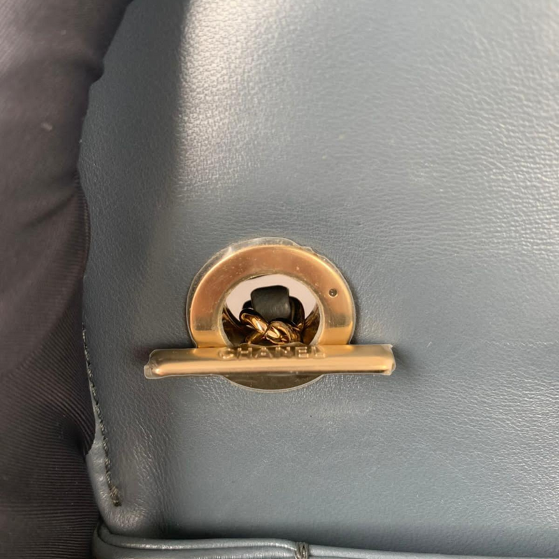 Small Trendy CC Flap Lambskin Blue GHW