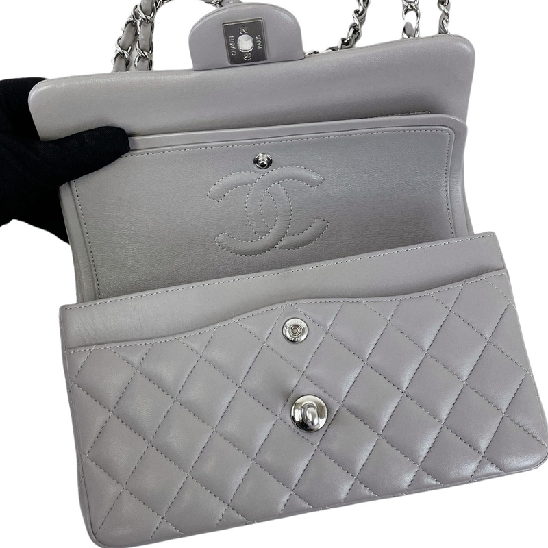 30% Deposit for - Small Classic Double Flap Lambskin Grey SHW