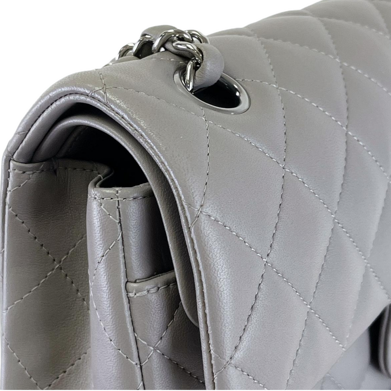 30% Deposit for - Small Classic Double Flap Lambskin Grey SHW