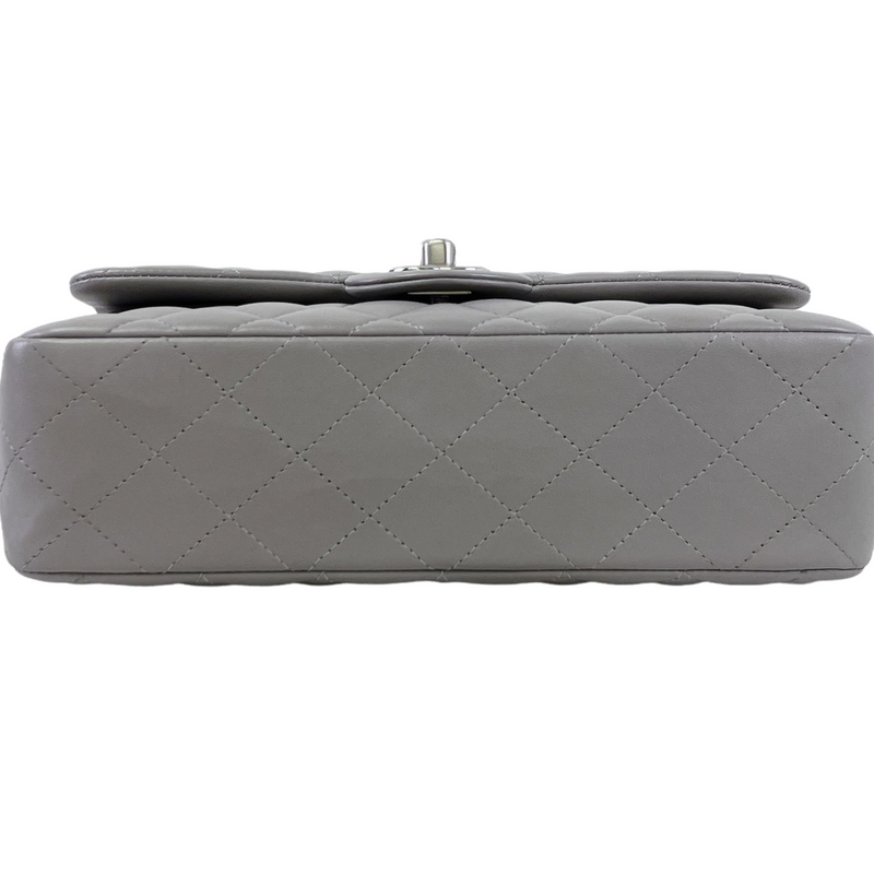 Small Classic Double Flap Lambskin Grey SHW