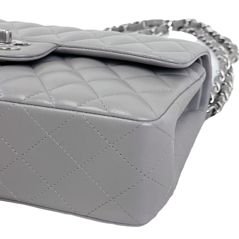 Small Classic Double Flap Lambskin Grey SHW