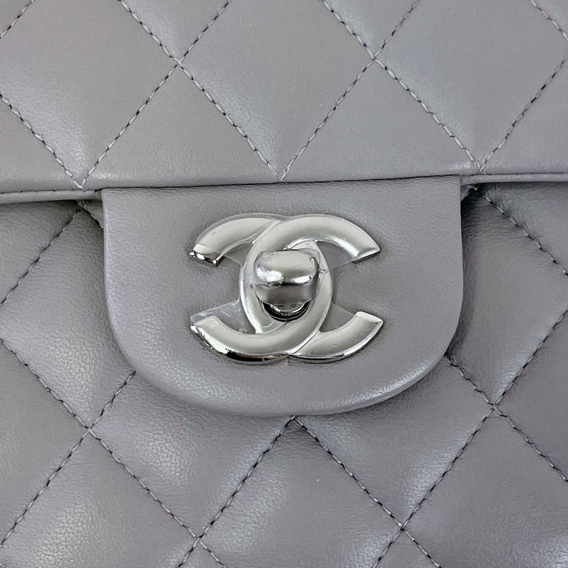 30% Deposit for - Small Classic Double Flap Lambskin Grey SHW