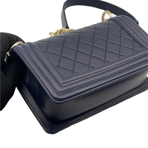 Small Boy Bag Lambskin Blue GHW