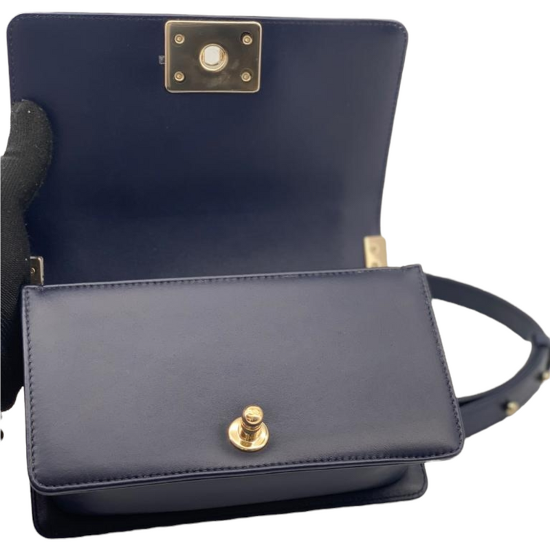Small Boy Bag Lambskin Blue GHW