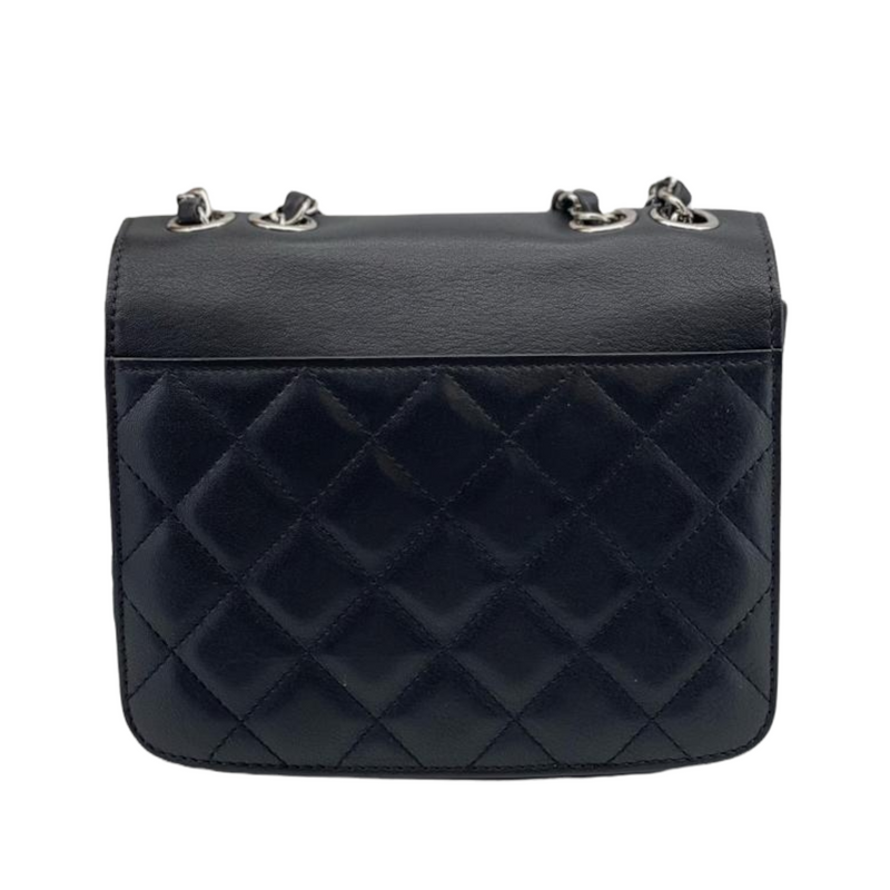 Mini CC Box Flap Grained Calfskin Black SHW