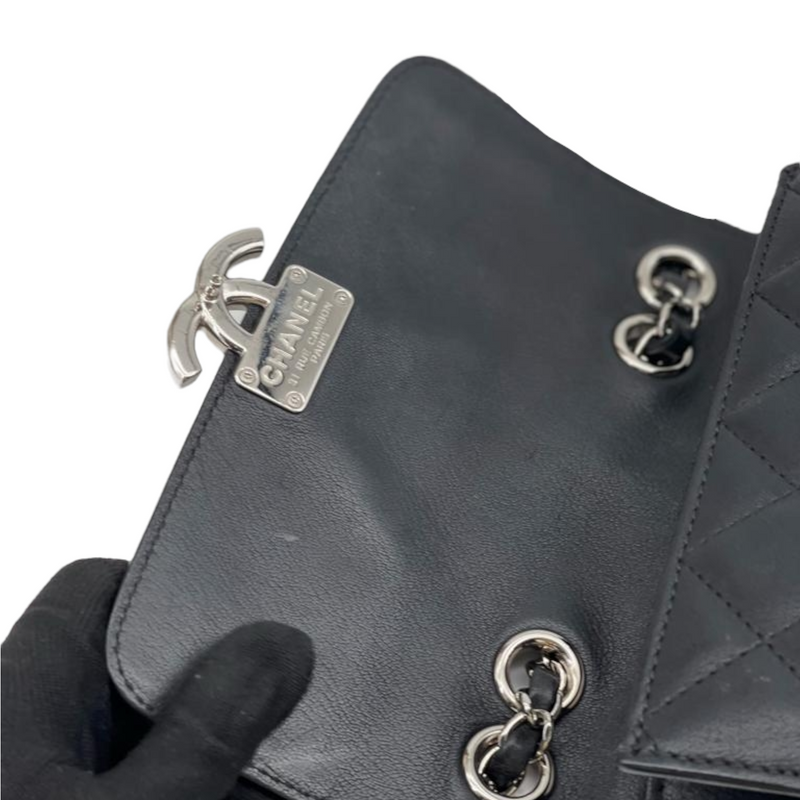 Mini CC Box Flap Grained Calfskin Black SHW