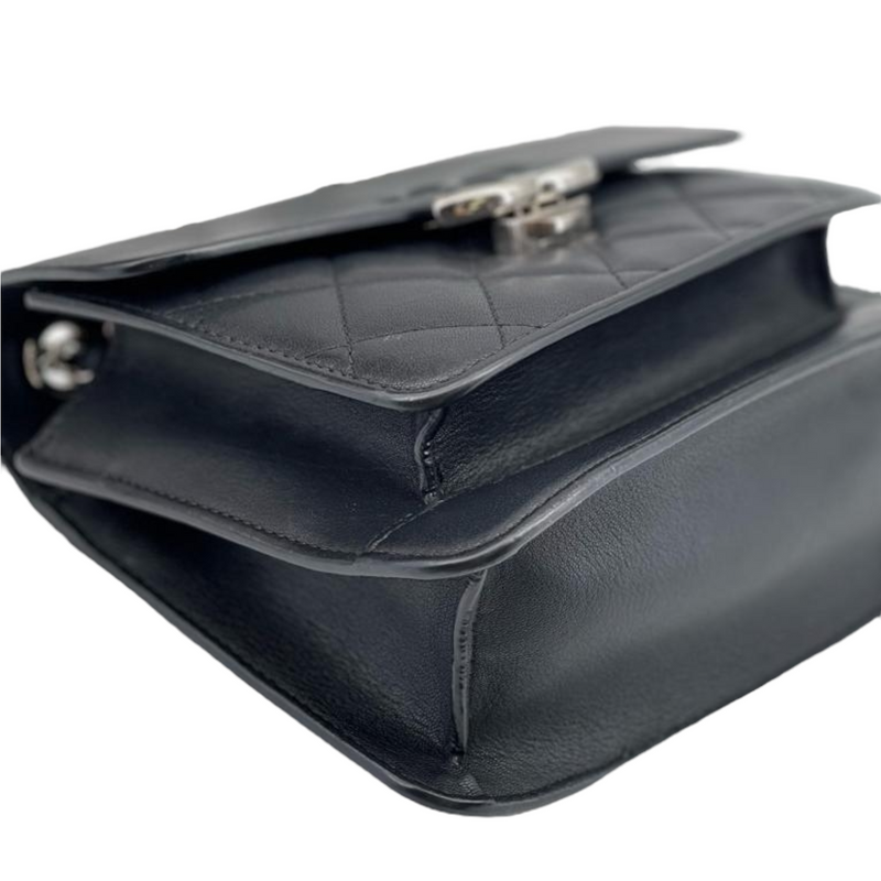 Mini CC Box Flap Grained Calfskin Black SHW