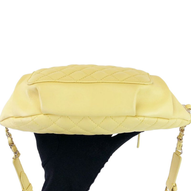 Quilted Calfskin Yellow Belt Bag GHW