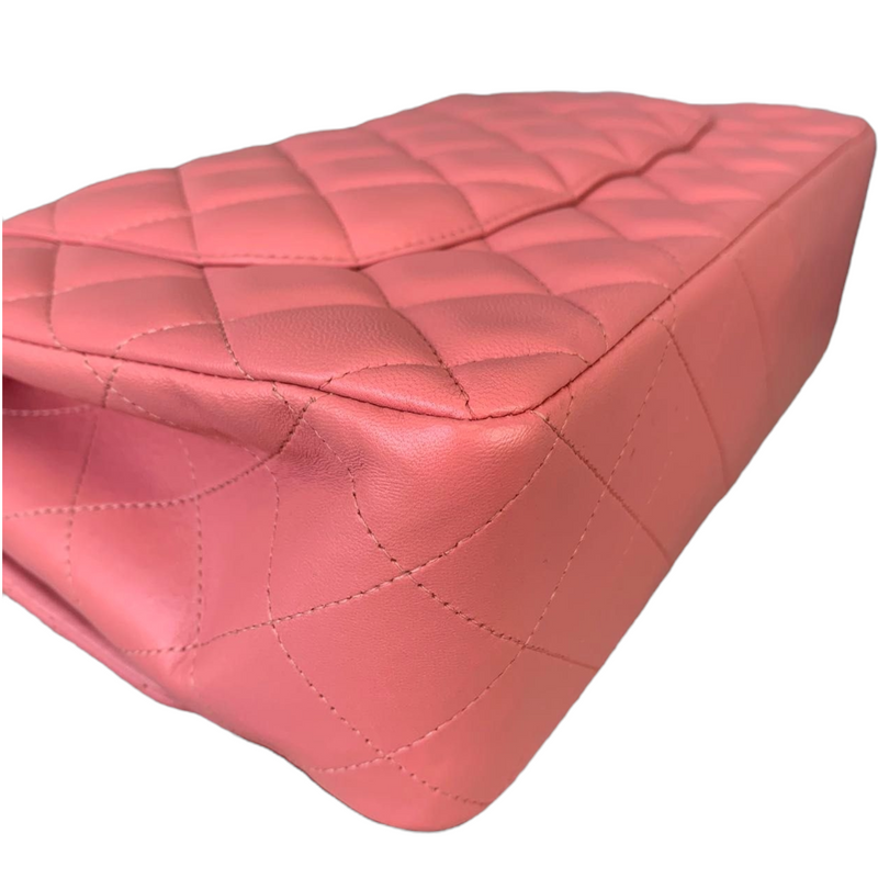 Jumbo Double Flap Lambskin Pink SHW