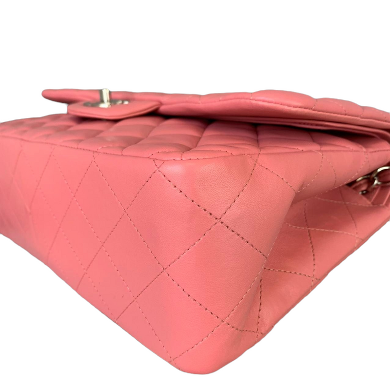 Jumbo Double Flap Lambskin Pink SHW