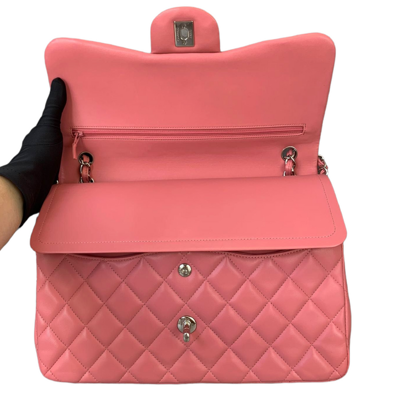 Jumbo Double Flap Lambskin Pink SHW