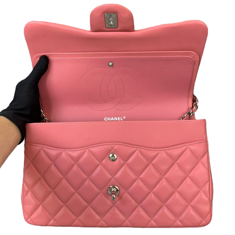 Jumbo Double Flap Lambskin Pink SHW