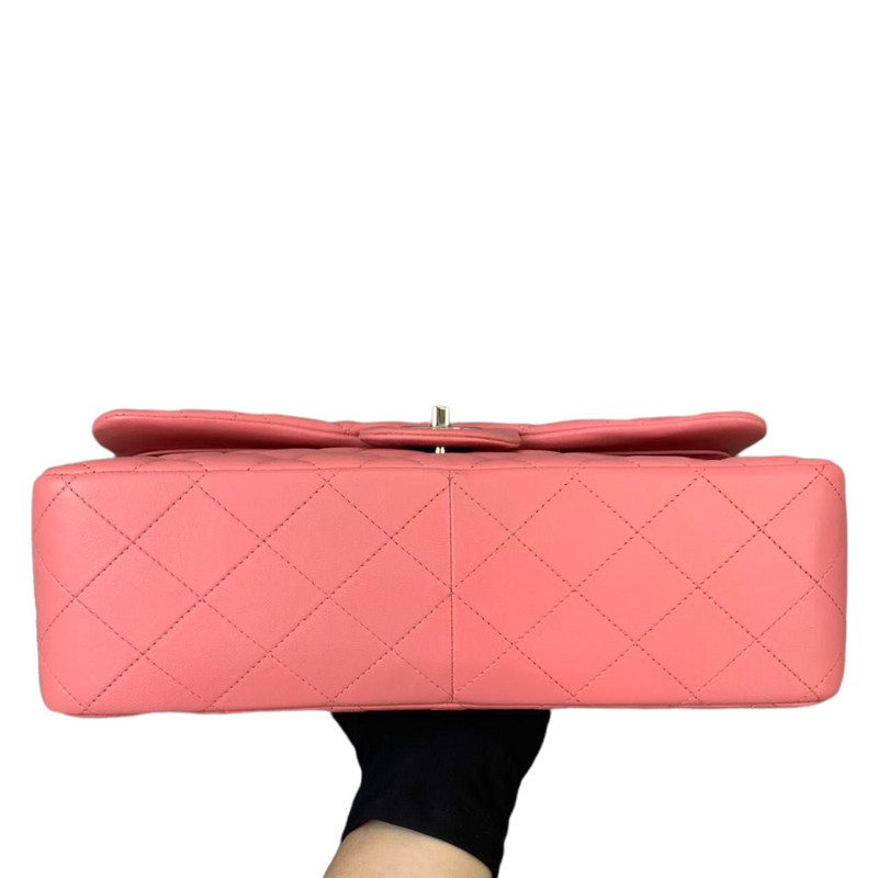 Jumbo Double Flap Lambskin Pink SHW