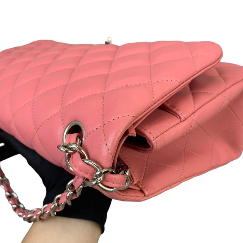 Jumbo Double Flap Lambskin Pink SHW