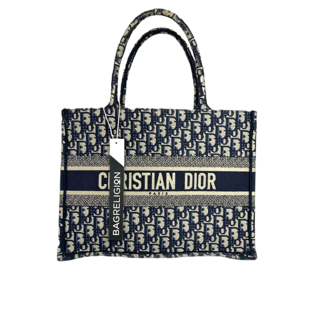 Medium Book Tote Oblique Canvas Blue