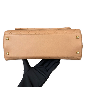 Medium Coco Handle Flap Beige GHW