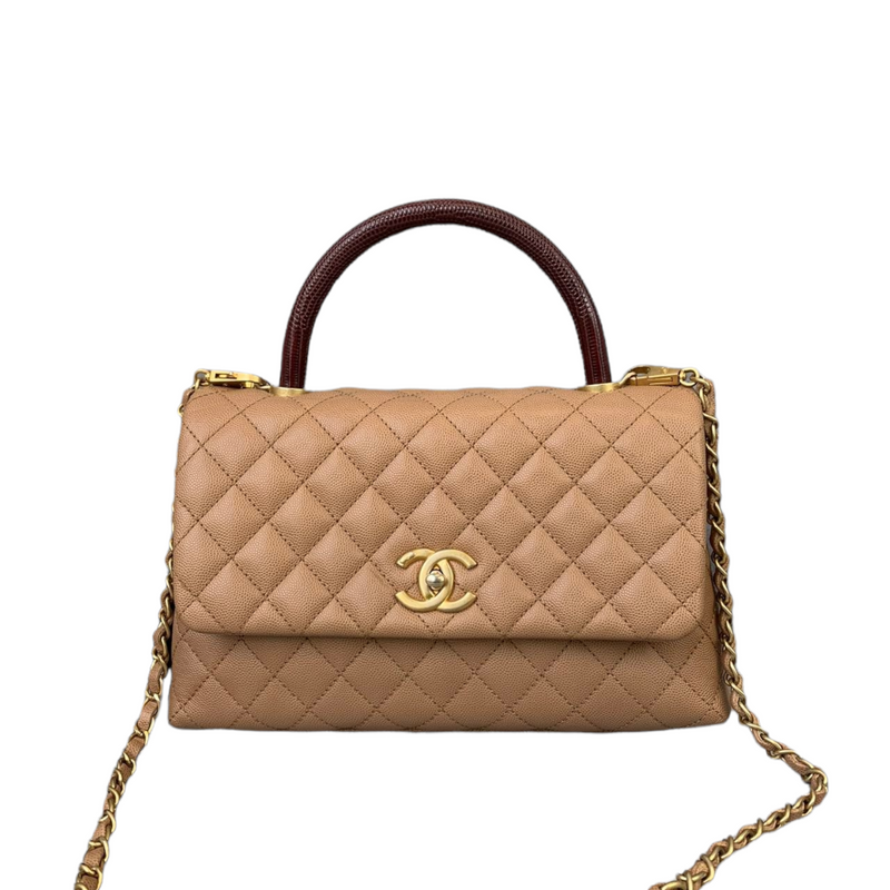 Chanel coco top handle beige hotsell