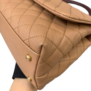 Medium Coco Handle Flap Beige GHW