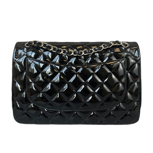 Jumbo Double Flap Patent Black SHW