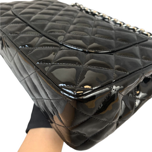 Jumbo Double Flap Patent Black SHW