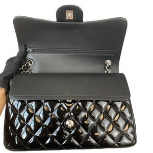 Jumbo Double Flap Patent Black SHW