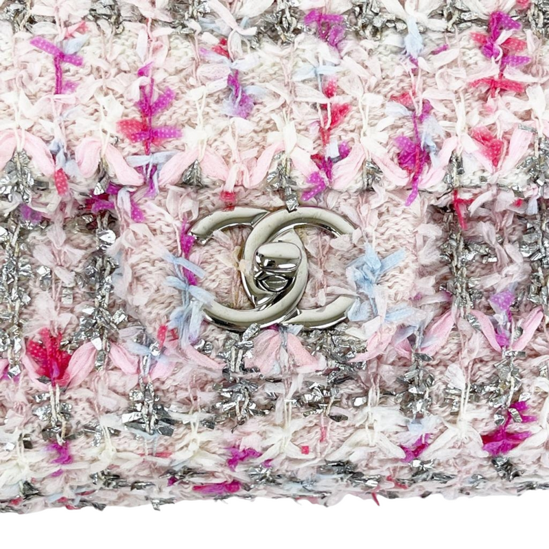 Chanel Pink, Purple 2020 Rectangular Mini Tweed Single Flap Bag