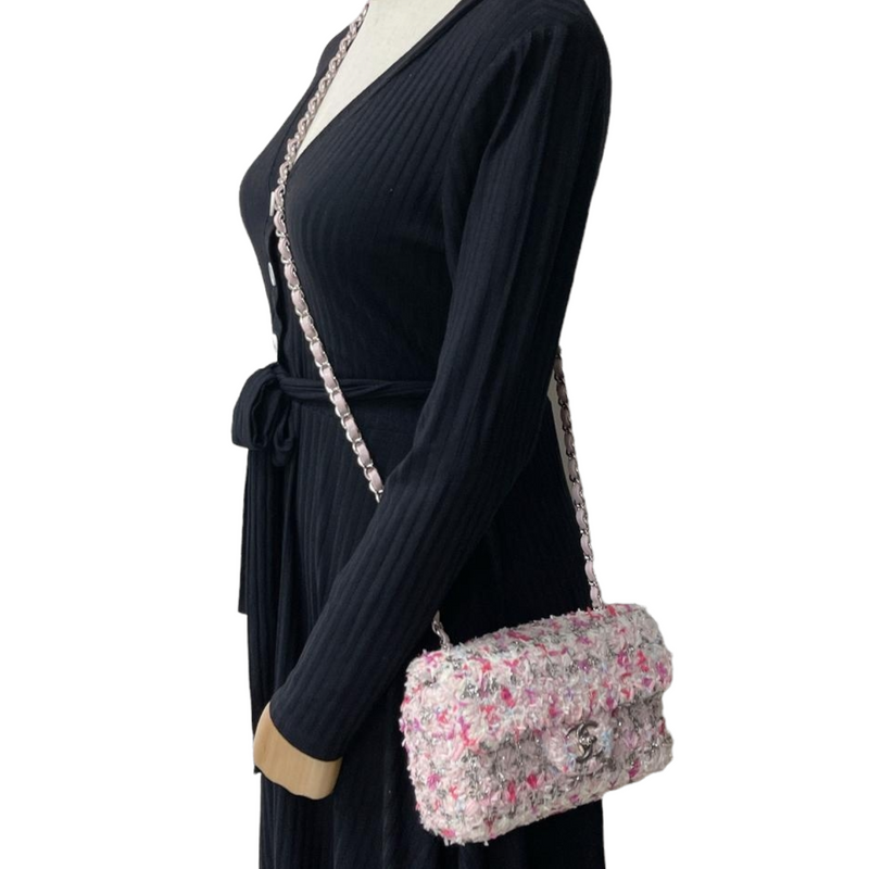 Mini Rectangular Flap Tweed Multi Color SHW