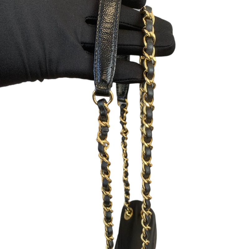 Mini Flap Bag Mixed Leather Black GHW