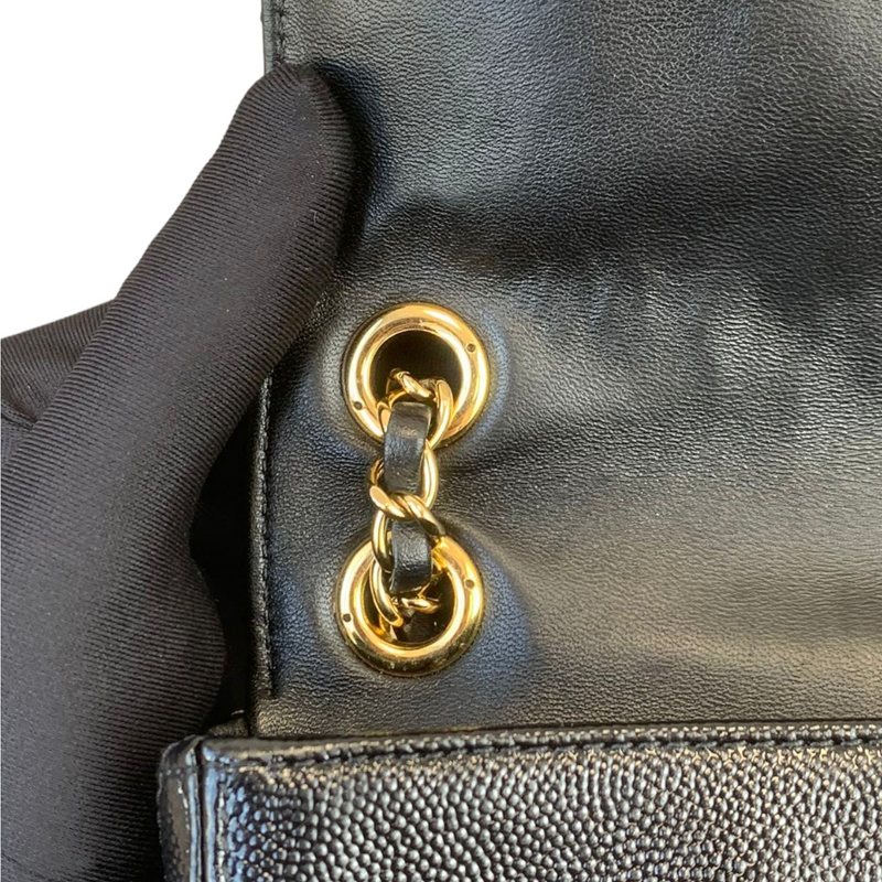 Mini Flap Bag Mixed Leather Black GHW