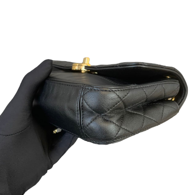 Mini Flap Bag Mixed Leather Black GHW
