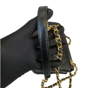 Mini Flap Bag Mixed Leather Black GHW
