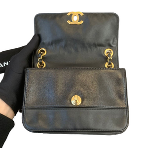 Mini Flap Bag Mixed Leather Black GHW
