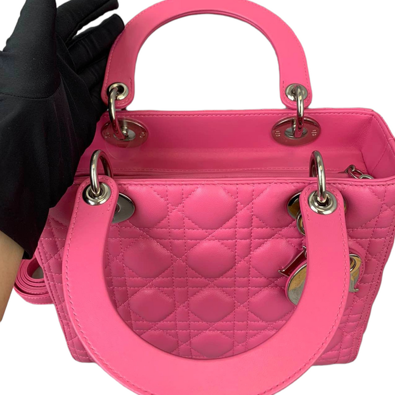 Medium Lady Dior Lambskin Pink SHW