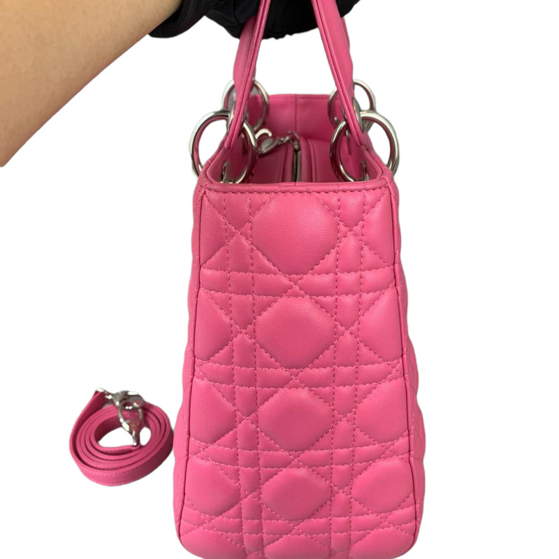 Medium Lady Dior Lambskin Pink SHW