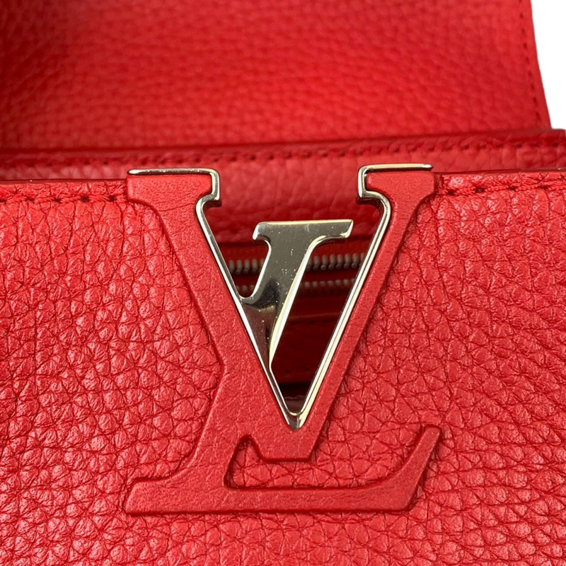 Louis Vuitton Capucines Compact Wallet Navy Red Taurillon