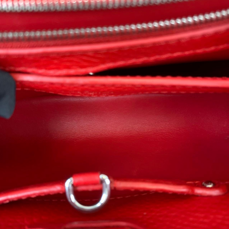 Capucines BB Red Taurillon Leather