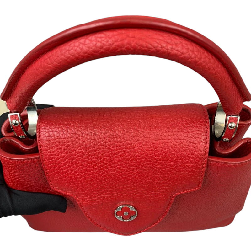 Capucines BB Red Taurillon Leather