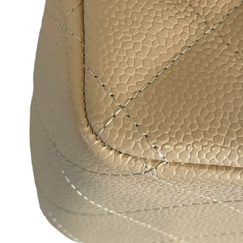 Jumbo Classic Double Flap Caviar Beige GHW