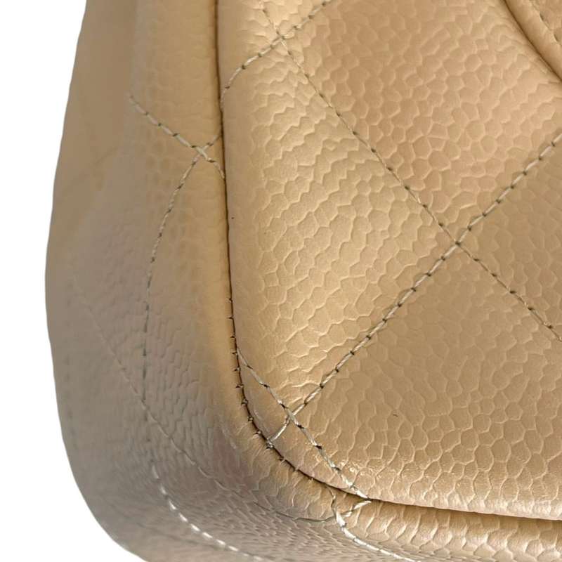 Jumbo Classic Double Flap Caviar Beige GHW