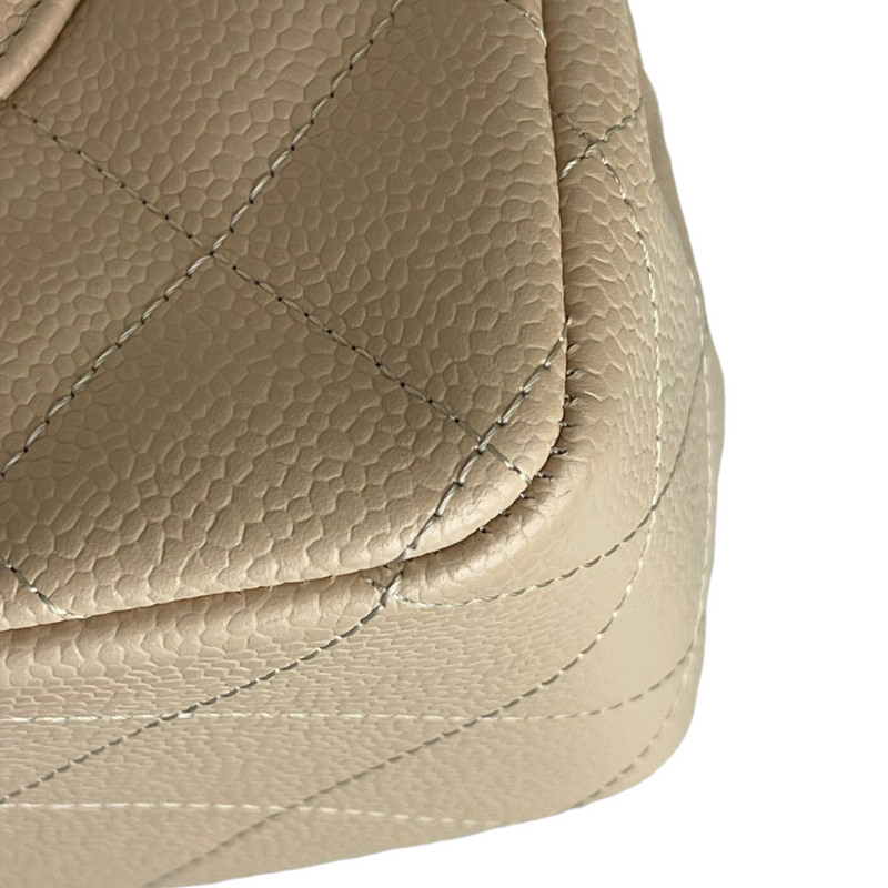 Jumbo Classic Double Flap Caviar Beige GHW