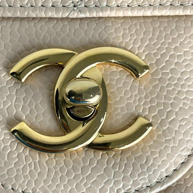 Jumbo Classic Double Flap Caviar Beige GHW