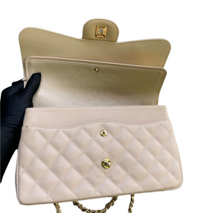 Jumbo Classic Double Flap Caviar Beige GHW