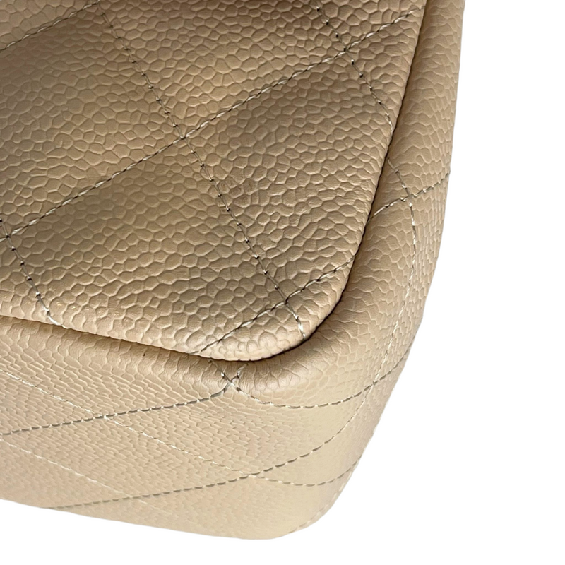 Jumbo Classic Double Flap Caviar Beige GHW