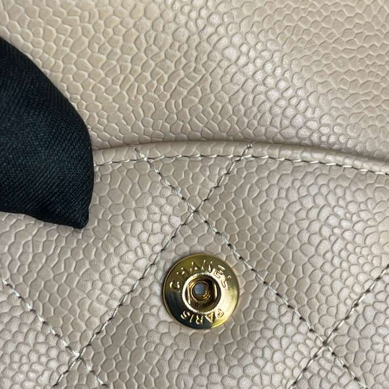 Jumbo Classic Double Flap Caviar Beige GHW