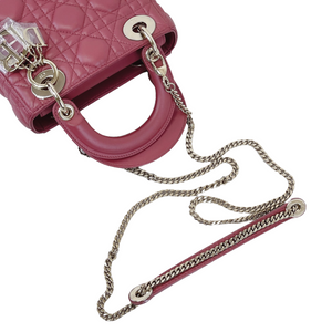 Lady Dior Mini Lambskin Mallow Rose SHW