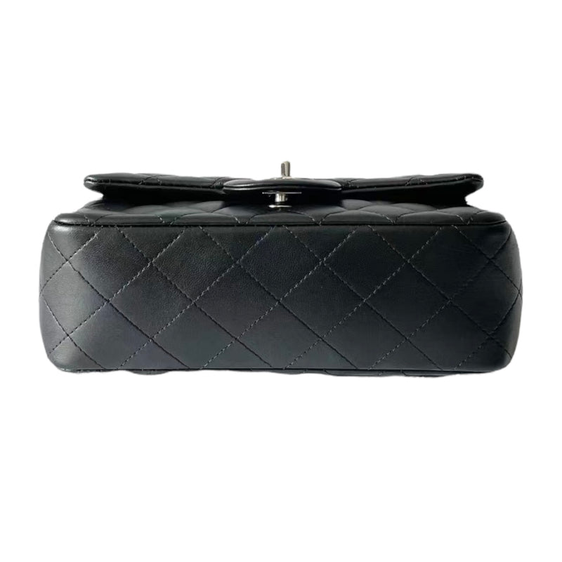 Classic Flap Mini Rectangle Lambskin Black SHW