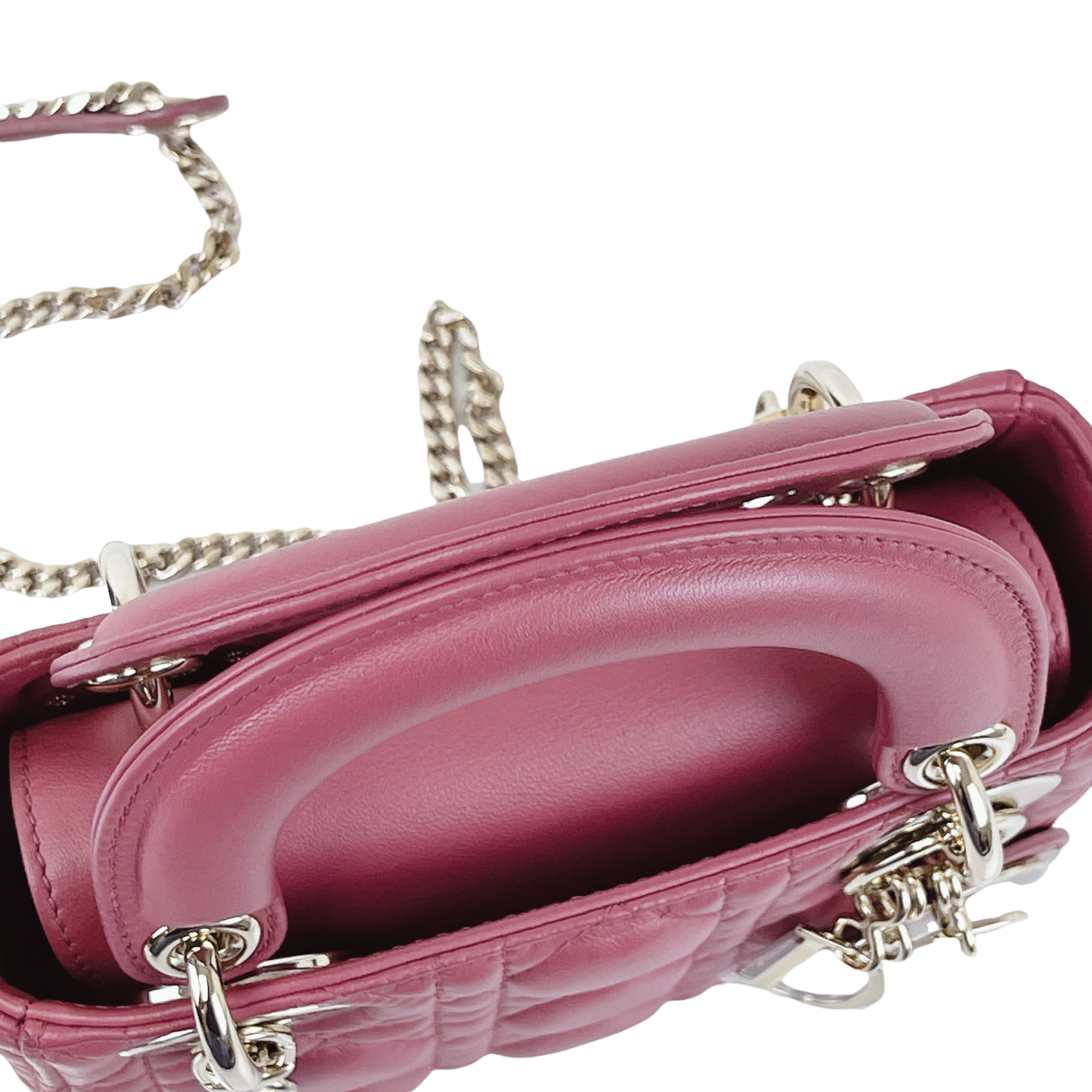 CHRISTIAN DIOR Lady Dior Mini Lambskin Baby Pink SHW – Bag