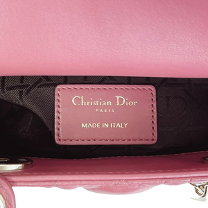 Lady Dior Mini Lambskin Mallow Rose SHW