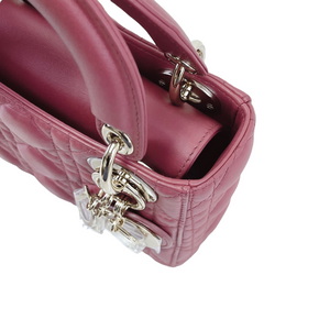 Lady Dior Mini Lambskin Mallow Rose SHW