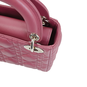 Lady Dior Mini Lambskin Mallow Rose SHW